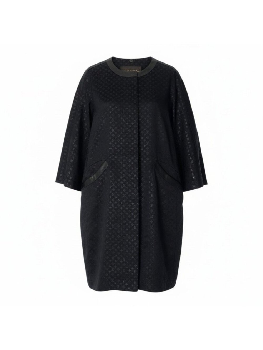 Louis Vuitton @I Monogram Long Coat Collarless Silk